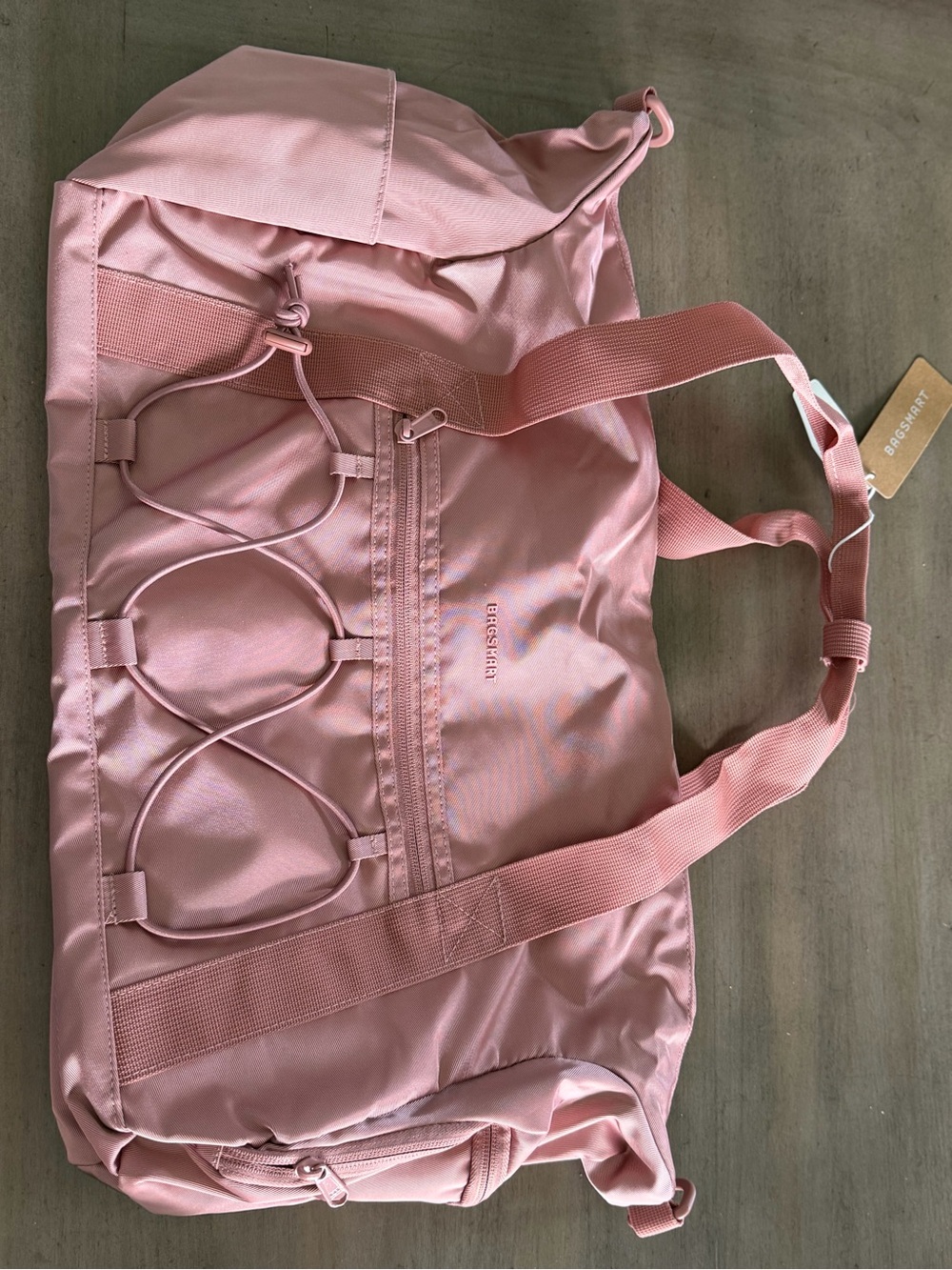 BAGSMART Pink Travel Duffel Gym Bag Weekender Wet Pocket Shoulder Strap NWT